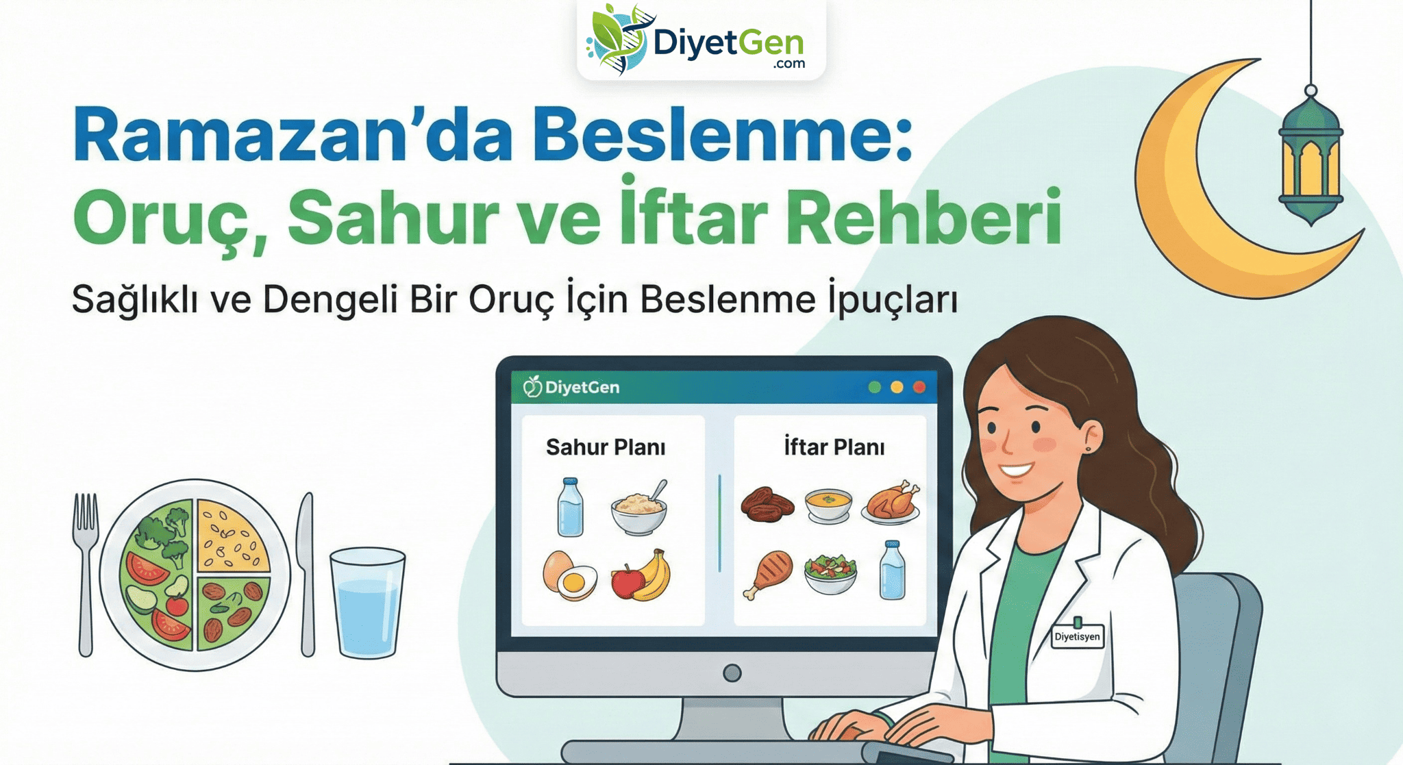 Ramazan'da beslenme: sahur ve iftar öğünleri, oruç tutan danışanlar için beslenme danışmanlığı.